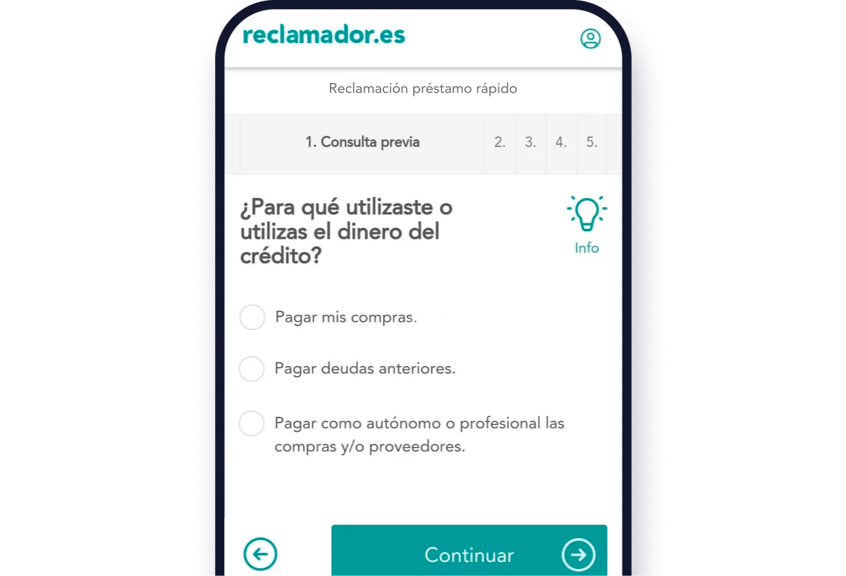Formulario de reclamación de préstamos rápidos